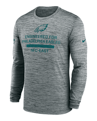 Мужская футболка Philadelphia Eagles Sideline Team Issue Velocity Nike Dri-FIT NFL Long-Sleeve