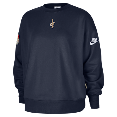 Sudadera de cuello redondo premium de tejido Fleece Nike de la NBA Phoenix para mujer Cleveland Cavaliers Hardwood Classics