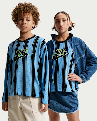 Детские джерси Nike Sportswear Collection Big Kids' Long-Sleeve Mesh Jersey