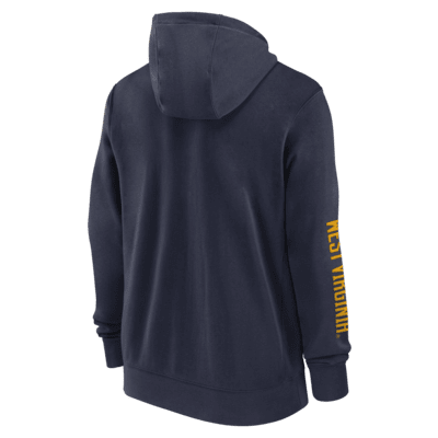 Sudadera con gorro universitaria Nike Dri-FIT de cierre completo para hombre West Virginia Mountaineers Sideline Team Issue