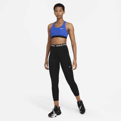 Nike Women's Pro 365 High-Waisted​ 7/8 Mesh Panel Leggings-Aqua - Hibbett