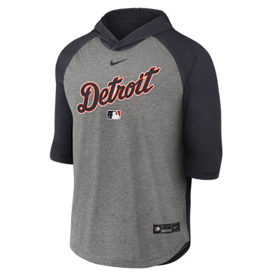 Detroit Tigers Authentic Collection Flux Men's Nike Dri-FIT MLB 3/4-Sleeve Hooded T-Shirt from Nike - $63