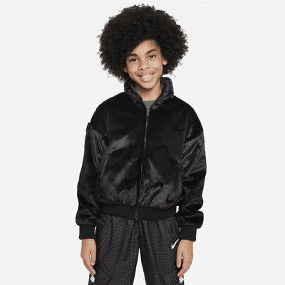 Kurtka dla dzieci Nike Sportswear Lined Fleece czarna JUNIOR 856195 010, KIDS \ Children's clothes \ Jackets