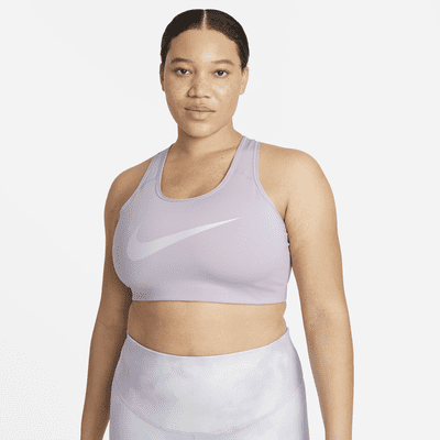 Nike Swoosh Icon Clash Women's Medium-Support Non-Padded Graphic Sports Bra (Plus Size)