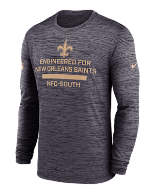 Мужская футболка New Orleans Saints Sideline Team Issue Velocity Nike Dri-FIT NFL Long-Sleeve