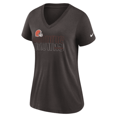 Nike Lockup Split (NFL Cleveland Browns) Women's Mid V-Neck T-Shirt