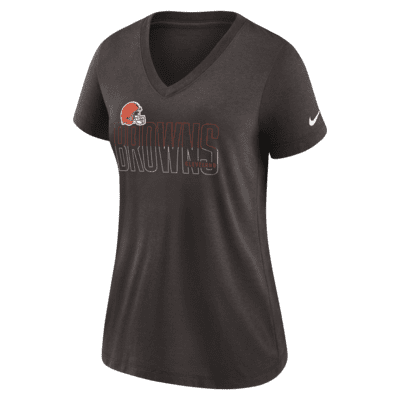 Nike Lockup Split (NFL Cleveland Browns) Women's Mid V-Neck T-Shirt ...