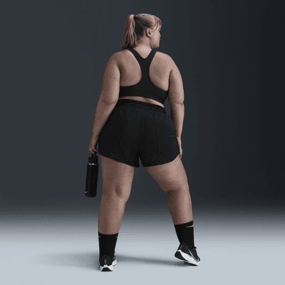 Short Dri-FIT à motif et taille mi-haute avec sous-short intégré Nike One Swoosh pour femme (grande taille)