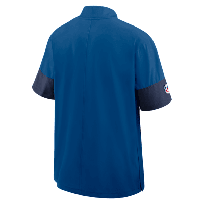 Indianapolis Colts Sideline Coach Men's Nike NFL 1/2-Zip Short-Sleeve Hooded Jacket