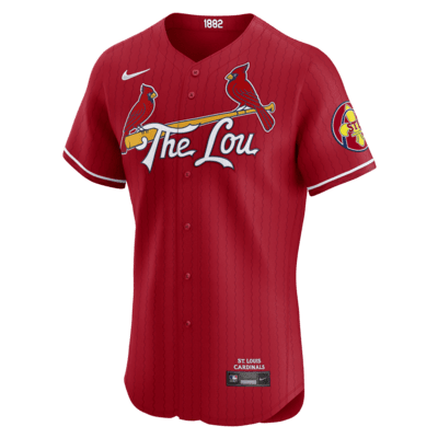 Jersey Nike Dri-FIT ADV de la MLB Elite para hombre St. Louis Cardinals City Connect