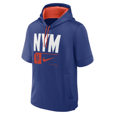 New York Mets Tri Code Lockup Men's Nike MLB Short-Sleeve Pullover Hoodie