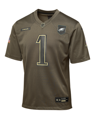 Детские джерси Jalen Hurts Philadelphia Eagles Salute to Service Big Kids’ Nike NFL Game Jersey
