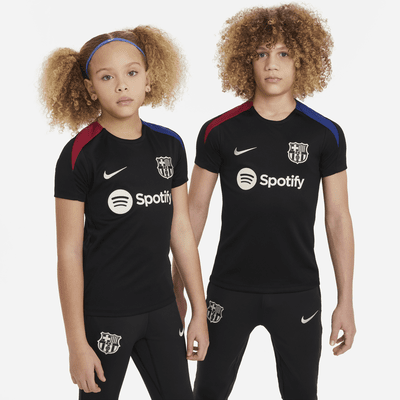 Haut de foot en maille à manches courtes Nike Dri-FIT FC Barcelona Strike pour ado