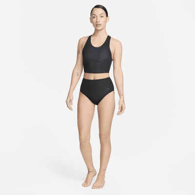 Top de midkini reversible para mujer Nike Swim Fusion