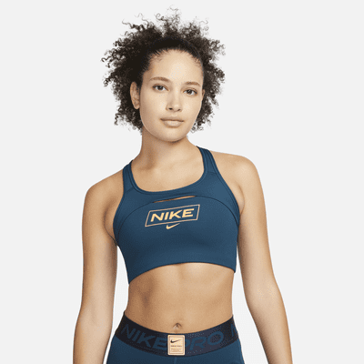 Nike Swoosh-sports-bh med grafik uden indlæg og med støtte til kvinder. DK