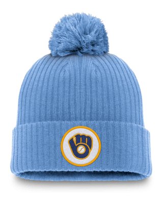 Мужские  Milwaukee Brewers Cooperstown Peak Nike MLB Cuffed Pom Beanie