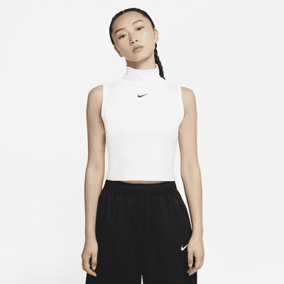 nike sportswear women's essential fleece mock top