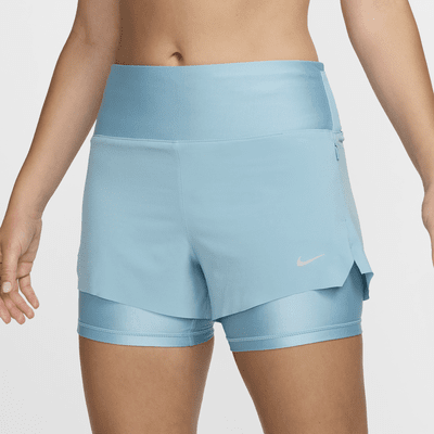 Nike Dri-FIT Swift Pantalons curts 2 en 1 de cintura mitjana i 8 cm amb butxaques de running - Dona