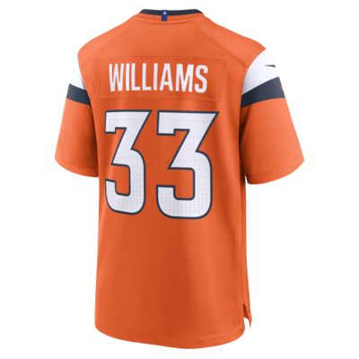 Jersey de fútbol americano Nike de la NFL Game para hombre Javonte Williams Denver Broncos