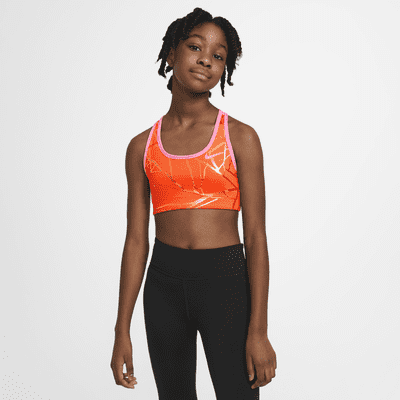 Nike GIRLS Dri-Fit Dry Reversible Sports Bra Training Orange Tropical XL NWT