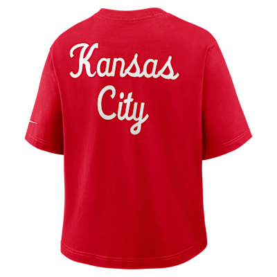 Kansas City Chiefs Rewind Pocket Boxy Women's Nike NFL T-Shirt
