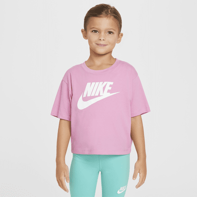 Playera de corte cuadrado para niños talla pequeña Nike Club