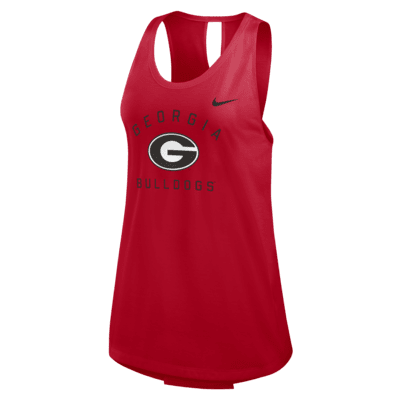 Camiseta de tirantes universitaria Nike para mujer Georgia Bulldogs Primetime