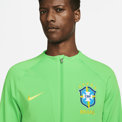 Men's Nike Brazil National Team Green Strike Raglan Full-Zip Performance  Track Jacket
