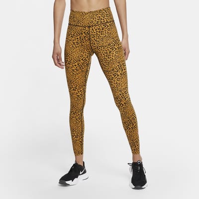 women's nike club animal print crop leggings