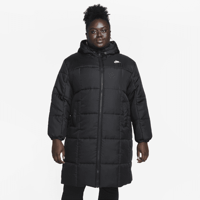 Nike Sportswear Classic Puffer Therma-FIT ledig parkas med hette til dame (Plus Size)