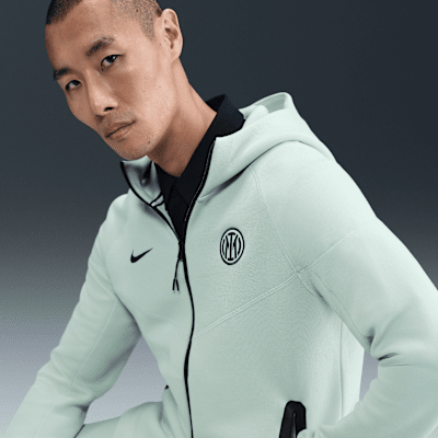 Inter Milan Tech Windrunner Nike Soccer hosszú cipzáras, kapucnis férfipulóver