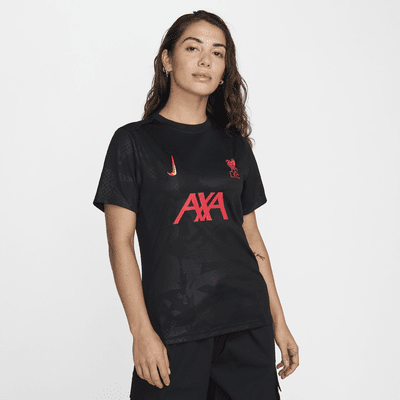 Playera de fútbol Nike Dri-FIT para antes del partido para mujer Liverpool FC Academy Pro Third