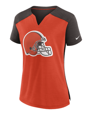 Nike Women's Fashion (NFL Cleveland Browns) High-Hip T-Shirt in Orange, Size: Small | NKZZ060K93-06V