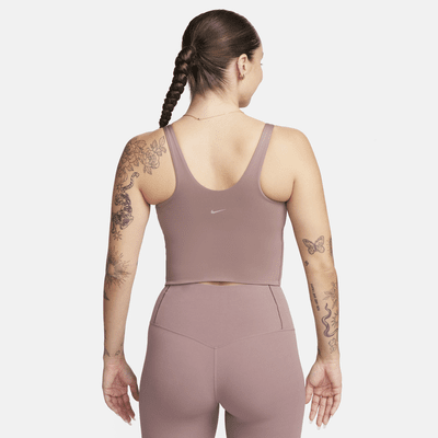 Camiseta de tirantes con bra deportivo de sujeción media con almohadillas para mujer Nike Alate