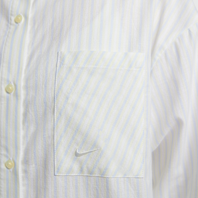 Nike Sportswear Chill Poplin Women's Oversized Woven Long-Sleeve Striped Top