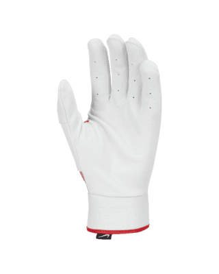 Nike Alpha Elite Baseball Batting Gloves in White, Size: Large | N1004380-121