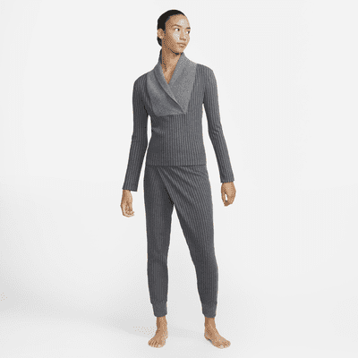 Pants de tela de canalé para mujer Nike Yoga Luxe