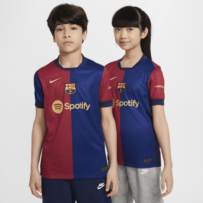 FC Barcelona 2024/25 Stadium Home Nike Replika-Fußballtrikot mit Dri-FIT-Technologie (ältere Kinder)