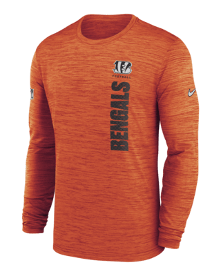 Мужская футболка Cincinnati Bengals Sideline Velocity Nike Dri-FIT NFL Long-Sleeve