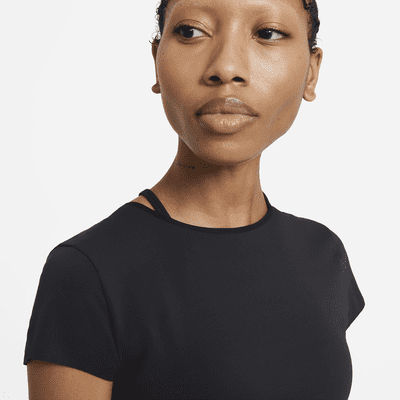 Camiseta de manga corta para mujer Nike Yoga Luxe