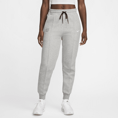 Pantalon de jogging taille mi-haute Nike Football FC Barcelone Tech Fleece pour femme