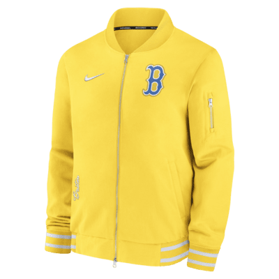 Chamarra bomber Nike de la MLB con cierre completo para hombre Boston Red Sox Authentic Collection City Connect Game Time