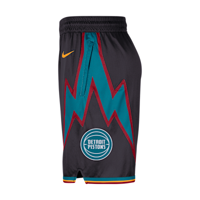 Shorts de alero polivalente de la NBA para hombre Nike Dri-FIT de los Detroit Pistons de la colección City Edition