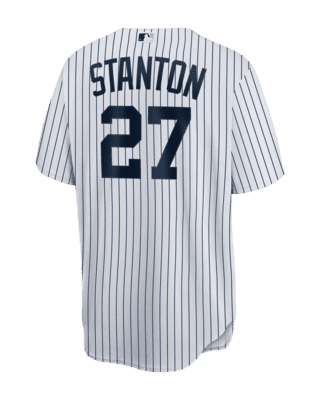 Nike MLB New York Yankees Home Jersey 27 White Navy Blue Pinstripes Men's XL