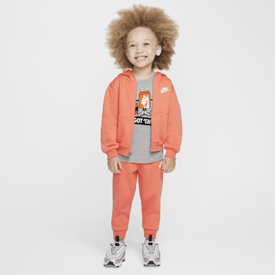 Conjunto de dos piezas de sudadera con gorro infantil Nike Full-Zip Club Set