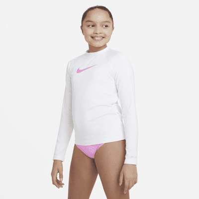 Camiseta Hydroguard de manga larga para niña talla grande Nike Swoosh