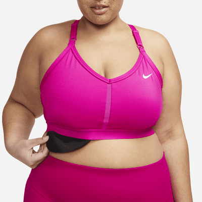 Bra deportivo con cuello en V acolchado de baja sujeción para mujer Nike Indy (talla grande)