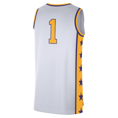Nike Men's LSU Tigers #20 White Replica Basketball Jersey, Medium