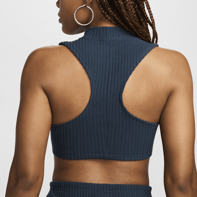 Débardeur court ajusté et à col montant Nike Sportswear Chill Rib pour femme