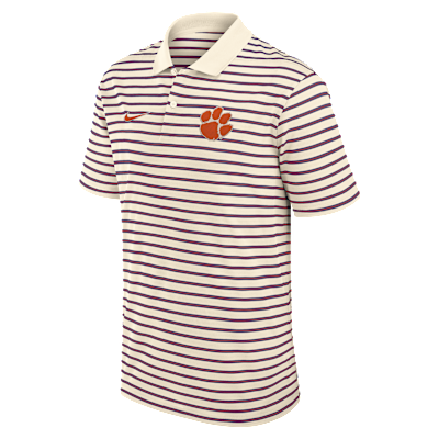 Clemson Striped Men's Nike Dri-FIT College Polo